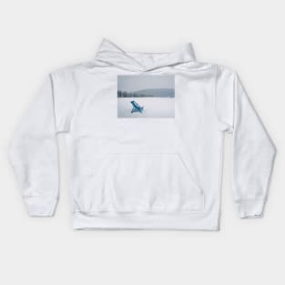 Sunbed on the top of a mountain Kids Hoodie